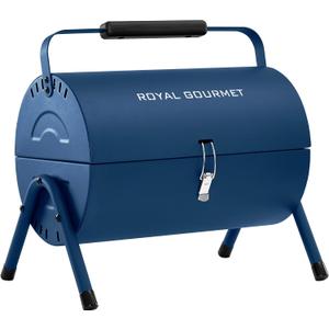 Royal Gourmet CC1015B Portable Charcoal Grill, 147 Sq. In. Cooking Area, with Four Air Vents, Lid Latch Buckle, Lid Handle, for Outdoor Backyard, Patio Parties and Picnics, Blue