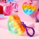 JOYIN 30 Packs Valentines Day Gifts for Kids, Pop Bubble Keychain with Heart Valentines Day Cards for Kid School Classroom Exchange Prize, Stress Relief Fidget Toy for Girl Boy Valentine Party Favor