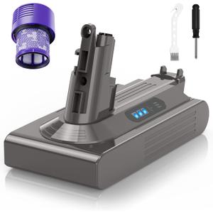 V10 Battery Replacement for Dyson 25.2V 6000mAh Lithium Ion for V10 Animal Absolute Motorhead Fluffy SV12 Cordless Vacuum Cleaner, Filter IncludedNot for SV10