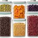 Pop Airtight Food Storage Containers Set with Lids, 6 Pcs Stackable One Button Opening Food Containers Kitchen Pantry Organization and Storage, BPA Free Stackable Cereal Container (0.5, 1.2, 1.8qt)*2