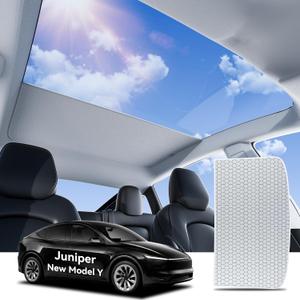 Custom Fit Tesla Model Y Juniper Glass Roof Sunshade 2025-2026, Gray 2pcs