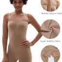SHAPERX Strapless Shorts Bodysuit for Women Tummy Control Shapewear Seamless Sculpt Body Shaper with Removable Straps, XXS/XS, Sienna
