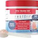 restirr After Alcohol Aid & Recovery: Supports Liver Health, Boosts Metabolism and Supports the Immune System with DHM, Milk Thistle, B-Complex, Hydration. 30 Doses, EXP: 01/2028