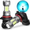PHINLION 9006 LED Fog Light Bulbs Ice Blue, 3200 Lumens Super Bright 3030 30-SMD 9006 HB4 Fog Lights, Non-Polarity, Pack of 2