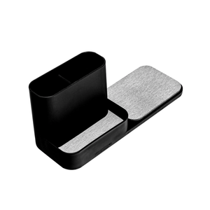 madesmart Drying Stone Sink Station, Fast-Drying Kitchen Counter Organizer, Diatomaceous Earth, Natural Stone Absorption for Sponges & Brushes, Non Slip Base, Carbon