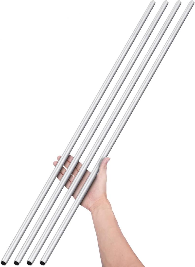 Aluminum Tube, 6063 Aluminum Round Tube, 3/8" OD x 0.04" Wall x 36" Long Seamless Aluminum Straight Tubing, 4 Pieces