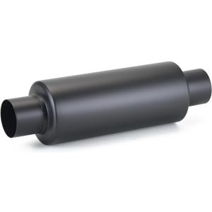 A-KARCK 2.25" Inlet Exhaust Resonator, 2.25" Inlet 2.25" Outlet 13.8" Overall Length Muffler Resonator Stainless Steel,Polished (Black)