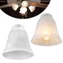 Dunkive 2 Pack Ceiling Fan Light Covers, Glass Ceiling Light Cover Transitional Style, Standard 2-1/8" Fitter Size Replacement Lamp Globes, Fan Lamp Fixtures Shades (Alabaster, 4-3/4'')