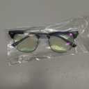 Blue Light Blocking Glasses Vintage Half Frame UV Clear Lens Anti Eyestrain Computer Gaming Glasses for Women Men (A01-matte Black Silver Frame)