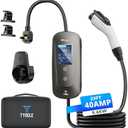 Tyocle 2025 New Portable Level 2 EV Charger (40Amp, 240V, NEMA 14-50P) with 23 Ft Cable. The Mobile Electric Vehicle Equipment Works Home Car Charging, Offering Charging for EV Model