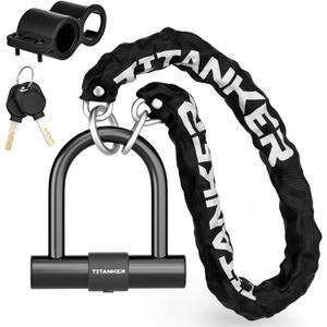 Titanker Motorcycle Chain Lock, Heavy Duty Bike Chain Lock with 2 Keys, Bike Locks with 14mm Thick U Lock for Bicycles, Motorbikes, Mopeds, Scooters (3FT,4FT)(6mm Chain,12mm Chain) Titanker Motorcycle Chain Lock, Heavy Duty Bike Chain Lock with 2 Keys, Bike Locks with 14mm Thick U Lock for Bicycles, Motorbikes, Mopeds, Scooters (3FT,4FT)(6mm Chain,12mm Chain)