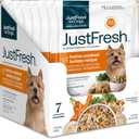 JustFoodForDogs JustFresh Fresh Wet Dog Food or Topper - Turkey, 7 Pack Fresh Pet Meals and Dog Toppers with No Preservatives, Resealable Package, Human Grade, Home-Cooked Turkey, 12 Oz Pouches, BBD 02/17/2028