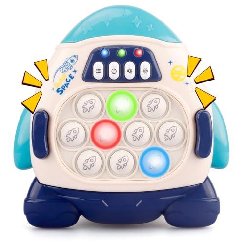 GAPER GO Fast Push Game Fidget Toys for Kids, Handheld Puzzle Game Sensory Toys, Quick Push Light Up Pop Game Gifts for 3-12 Year Old Boys Girls, Christmas Stocking Stuffers (Rocket)