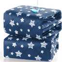 Waterproof Bed Pads Washable, Absorbent Chuck Pads Non Slip for Incontinence, Washable Pee Pads for Dogs, Waterproof Mattress Protector for Seniors, Bedwetting Kids, Hospitals, Pets, 34"x36" 2 Pack (Navy Star)