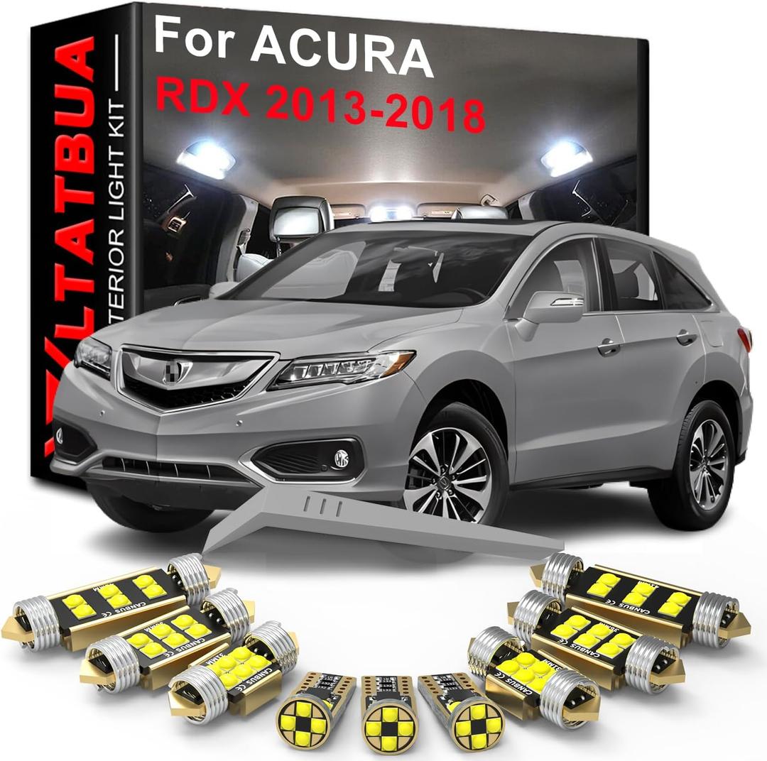 LED Interior Light Kit Package Replacement for ACURA RDX TB3 TB4 2013 2014 2015 2016 2017 2018, Super Bright 6000K White