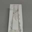 Juegoal Christmas Tree Table Decorations Set of 2, 9.5" White Glittered Xmas Pine Trees, Winter Snow Ornaments Tabletop Resin Trees Dinner Holiday Party Supplies Winter Mantle Shelf Centerpieces Decor