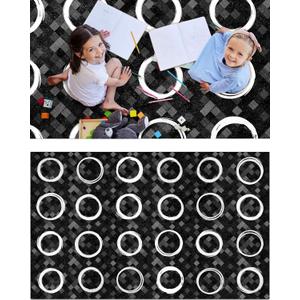 OLEEK Large Classroom Rug Elementary 8x13 - Classroom Rugs for Kids Room - Classroom Carpet Elementary - Kids playroom Rug 8 x 13 - Preschool Rugs for Classroom - Schoolgirl Style Classroom Decor (Black)