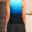 Daci Womens Tankini Swimsuits with Skirt - Two Piece Tummy Control Bathing Suits High Neck Swimwear (S)