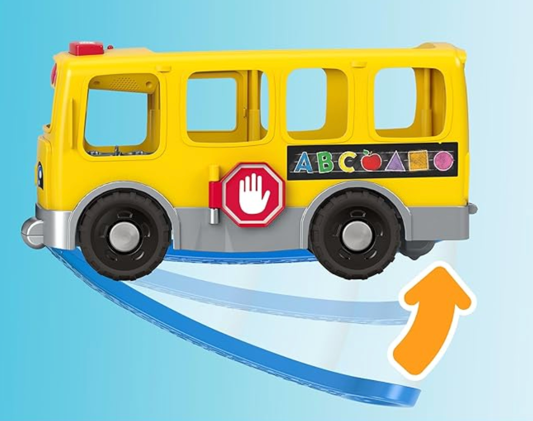 Fisher-Price Little People Toddler Toy Big Yellow School Bus , Musical Pull-Along Vehicle Ages 1+ Years 