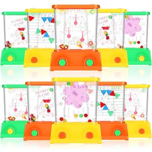 Sumind 10 Pcs Christmas Stocking Stuffers Handheld Water Game for Kids Mini Water Ring Toss Basketball Hoop Toy 90s Retro Mini Games for Goodie Bag Birthday Return Gifts (Fresh Style,Colorful) (Orange, Yellow, Green)