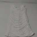 PRETTYGARDEN Cocktail Dresses 2025 Summer Off Shoulder Sexy Bodycon Ruched Mesh Graduation Wedding Guest Mini Short Dress White M