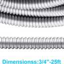 25 ft 3/4 Inch Reduced Wall Flexible Metal Conduit, Low Voltage,Galvanized Steel Outdoor Electrical Conduit for Greenfield Wiring, Cable Management