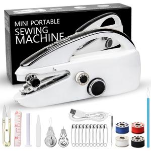 Handheld Sewing Machine, Portable Mini Sewing Machine with Dual Speed & USB/Battery Power, Electric Small Sewing Machine for Beginners & Adults, Emergency Repairs, DIY on Clothes, Jeans, Bags, Crafts