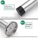 Long Door Stops, 8 Inch Stainless Steel Doorstop, Brushed Door Stopper, Anti-Collision Resistance with Rubber Absorber, Doors Holder Catch Wall Protector Silver (1 Pack)