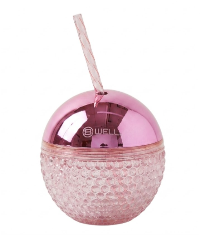 B•WELL Pink Disco Ball Tumbler Water Bottle