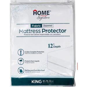 Zippered Waterproof Mattress Protector  6-Sided Encasement, Bed Bug & Dust Mite Proof, 12 Deep Cover for Full Protection (King)