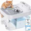 ODSD Cat Water Fountain, App Monitoring Wastewater Separation & No Filter Cotton, Pet Water Fountain with 101oz/3L Large Capacity Tank, Wireless Automatic Water Dispenser for Cats Indoor, 2.4G Wi-Fi (White)