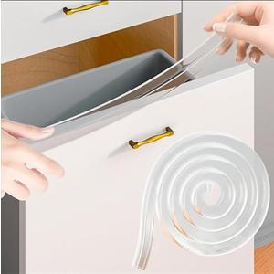 Cabinet Protectors for Kitchen Cabinets, Cabinet Door Edge Protector PVC Edge Guard Drawer Protector Prevent Wear, Chipping, Discoloration, Bumpers Clear, 3/4" Thick, 23'' Length
