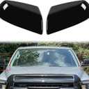 HECASA Mirror Covers Caps Kit Compatible with 2007-2022 Toyota Tundra Crewmax Sequoia Glossy Black