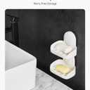 VEVOR Soap Holder for Shower, Double Layer with Suction Cup, Wall Mounted NO-Drilling, Strong Suction Bar Soap Sponge Holder, Self Draining Soap Saver, for Shower Bathroom Bathtub Kitchen, Removable