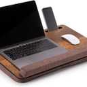Portable Laptop Desk  Lapdesk with Cushion, Laptop Stand for Bed, Lap Desk for Laptop and Lap Desk for Bed, Portable Desk for Lap top, Notebook Bed Tray (Walnut & Brown)
