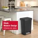 Rubbermaid Step-On Kitchen Trash Can with Lid, 12.4 Gallon, Black, Plastic Garbage Container for Home/Kitchen/Apartment/Garage