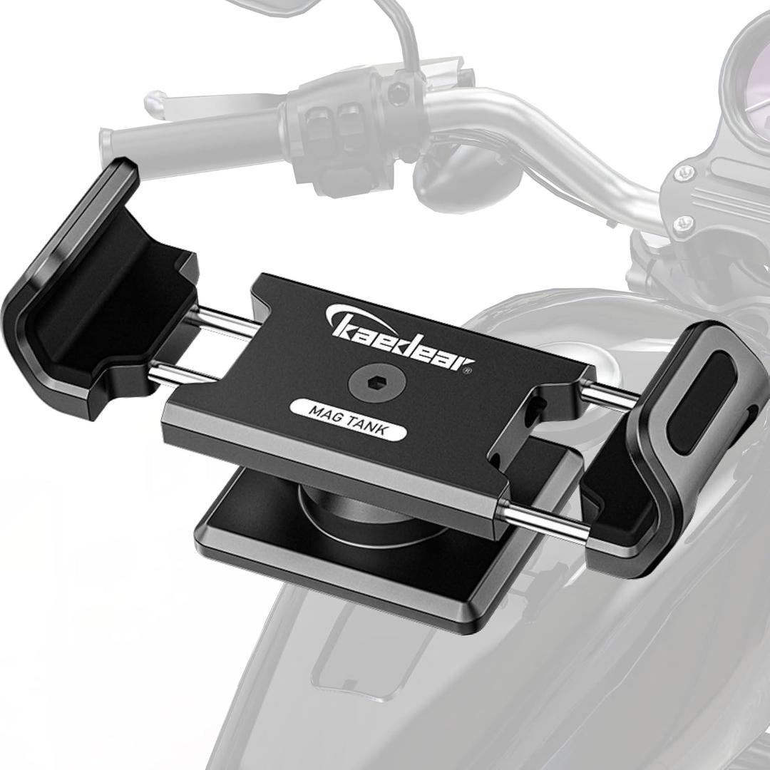 Kaedear Motorcycle Magnetic Phone Holder, Strong Neodymium Magnet, 360 Rotation, Scratch Protection, Aluminum Alloy, Mag Tank KDR-M35