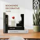Ceramic Bookends Decorative 1 Pair, Chaos-Proof Shelves, Zen-Proof Mind, Book Shelf Accessories for Book Lovers