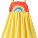Frogwill Toddler Girls Fifties Summer Dress Blue Rainbow (5T, Yellow)