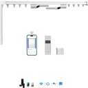 WiFi Electric Remote Control Drapery System,Compatible with Alexa,Google Home,Adjustable track length (125")，Includes 24 small pulleys