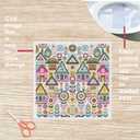 FREEBLOSS 11CT Vector Cottage Stamped Cross Stitch Kits Complete Embroidery Kits with Instruction Cross Stitch Wall Hanging Kit for Needlepoint Adults Wall Art Decoration 18x18in/45x45cm