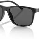 gesruny Polarized Sunglasses for Mens Womens - Lightweight Matte Finish Sun Glasses, Line Patterned Sunglass