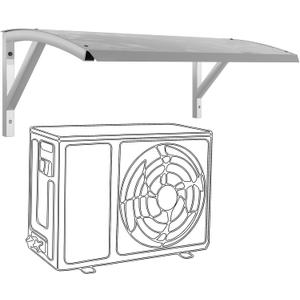 Air Conditioner Cover Outdoor AC Units Protection, Patio Awning Canopy UV Rain Snow Protection Sheet, Thicken Mini Split Cover Sun Shade, Heat Pump Unit Cover for Condenser (White, 36.2X21.2X11in)