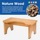 AZEN Toilet Stool Squat Adult, Wood Poop Stool for Bathroom Adults, 7 Inch Height