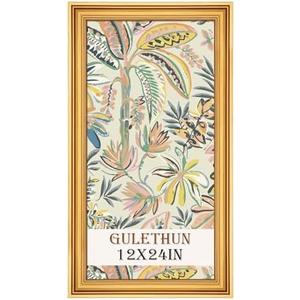 GULETHUN 12x24 Frame, Transitional Modern Design Picture Frames, 12 by 24 Rustic Poster Frame for Home Decor, Gold Vintage Photo Frames, Horizontal or Vertical Display, Choose Size & Color