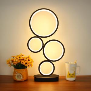 Modern LED Table Lamps for Living Room, Small Bedside Lamps for Bedroom, 18W Dimmable Desk Lamp for Nightstand, 3 Color Nightstand Lamps Reading Lamp Desk Light Night Light for Office - Black
