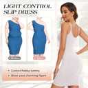 Womens Shapewear Slip Dress for Under Dress Seamless Tummy Control V Neck Full Slips Body Shaper (White, S)