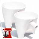2 x Flour Funnel for KitchenAid Tilt-Head Mixer  Anti-Splash Hands-Free Attachment, Fits 4.55 Qt Models, Dishwasher-Safe Baking Tool for Dry & Wet Ingredients (White*2)