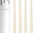 10" Classic Taper Candles, Ivory, 4-Pack, 7-8 Hours Long Burning, Unscented Tall Candlesticks