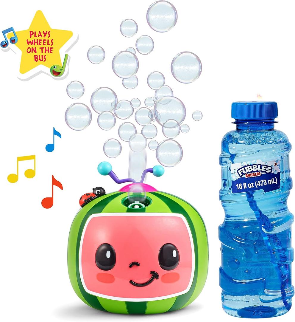 CoComelon NO Spill Musical Bubble Machine | Bubble Toy for Baby, Toddlers and Kids | Amazon Toys Exclusive with 20oz of Extra Bubble Solution